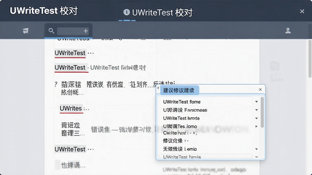 һ��UWriteTest��У�Խ�����棬����ʻ��ú�ɫ�����߱��������󵯳������޸��б����������������רҵ�����ʸɾ������ֱ�ע��UWriteTest У�ԡ�