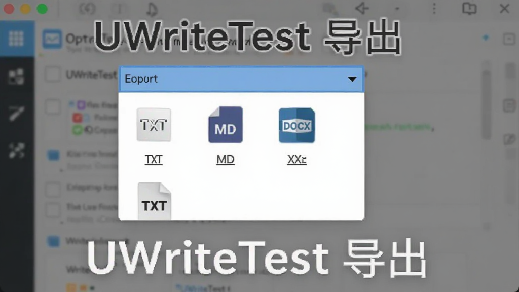 һ��UWriteTest�ĵ���ѡ���ͼ�������˵���ʾ���ֵ�����ʽͼ�꣬����TXT��MD��DOCX������Ϊ���������棬���ʸɾ������ֱ�ע��UWriteTest ������