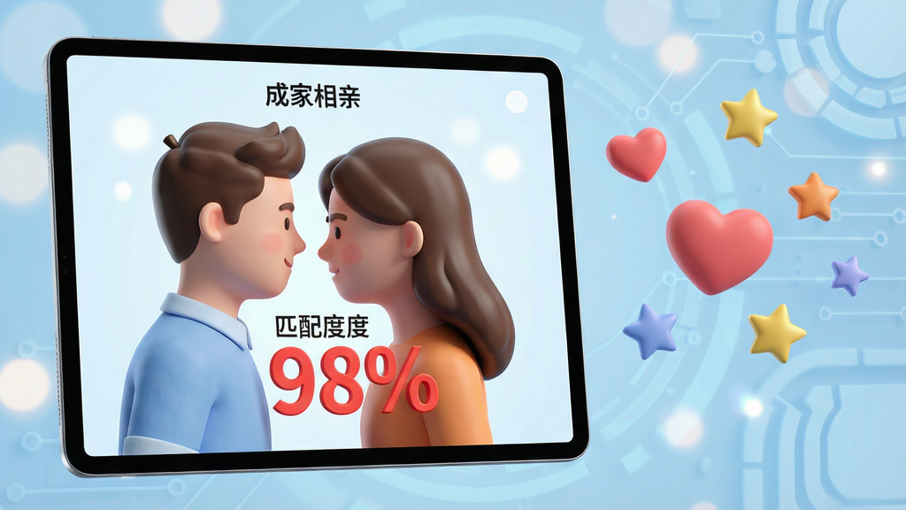 ���壺һ̨ƽ�����չʾ���ɼ����ס���ƥ��ҳ�棬ҳ���������������������𽥿������м��С�ƥ���98%���ĺ�ɫ���֡����֣�ƽ�����λ�ڻ�����࣬�Ҳ�Ư�������κ�����ͼ�꣬����Ϊǳ��ɫ�Ƽ��е��ơ��Ű棺ҳ����Ϣ�㼶������ƥ���������Ŀ�����3D��Ⱦ��񣬹�Ӱ��͡�ϸ�ڣ���������������������Ȼ�����������͡����ʣ����壬ϸ�壬�޶���Ԫ�ء�