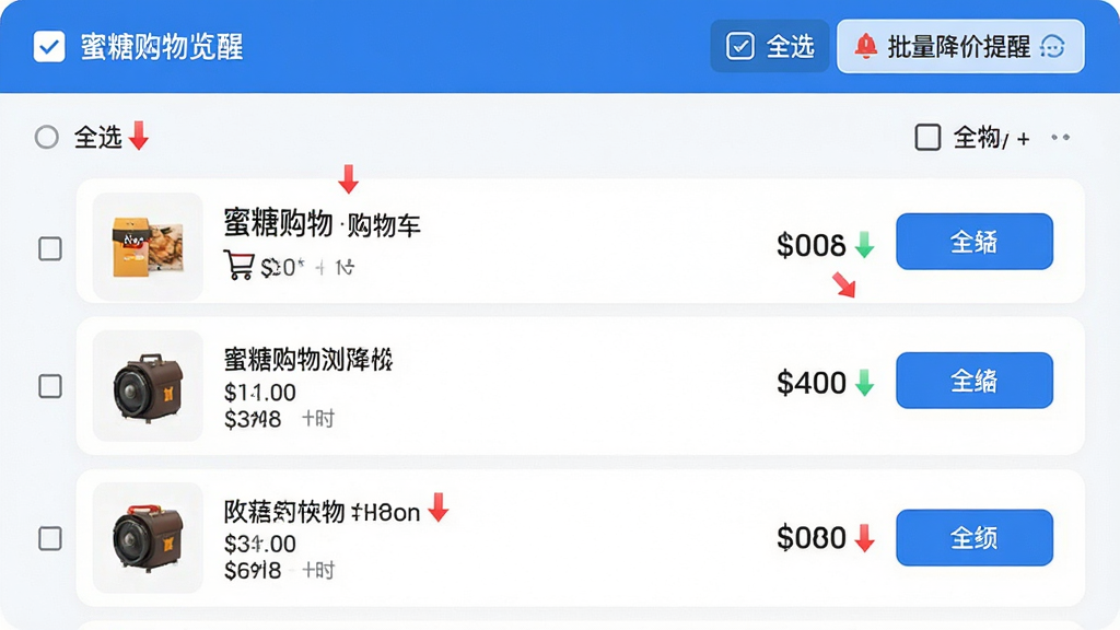 ���壺���ǹ�����������ﳵ�������棬��ʾ�����Ʒ�б������֣��б�ʽ���У������Ʒ����ͼ���Ҳ�۸��������ť���Ű棺�����С�ȫѡ���������������ѡ��������������ˬ��������ɫ��ϸ�ڣ�������Ʒ�ú�ɫ��ͷ��ע�����ʣ����壬�ɾ����޶���Ԫ�ء�