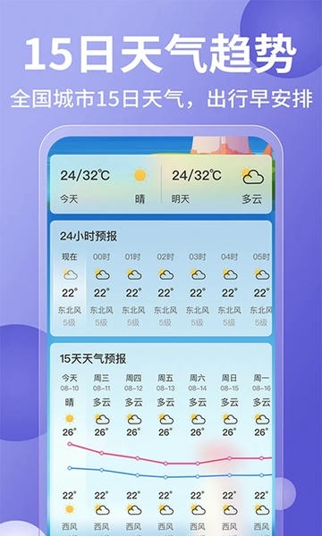 天气实时准 安卓版 天气预报 界面