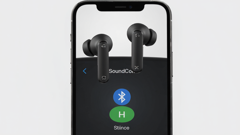 ����ΪSoundCon�������棬չʾ�������߶������ֻ����ӹ����ĳ������������ִ�������Ϊǳ��ɫ�������������ֻ���Ļ�Ϸ�����Ļ����ʾ��SoundCon����������������״̬ͼ�꣬�Ű���У����Ƽ��У�ϸ�����������ʸɾ����޶���Ԫ��