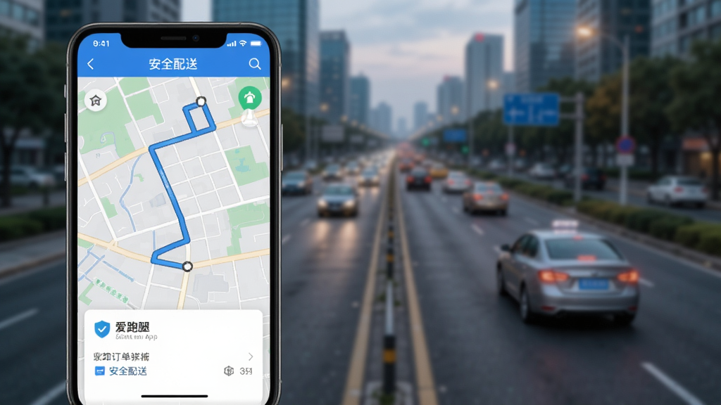 ������APP�ĵ������棬�ֻ���Ļ��ʾ��ͼ·�ߣ��ײ��ж������鿨Ƭ������Ϊģ���ĳ��е�·����������ʵ��ͻ������ȫ���͡�������ʸɾ���