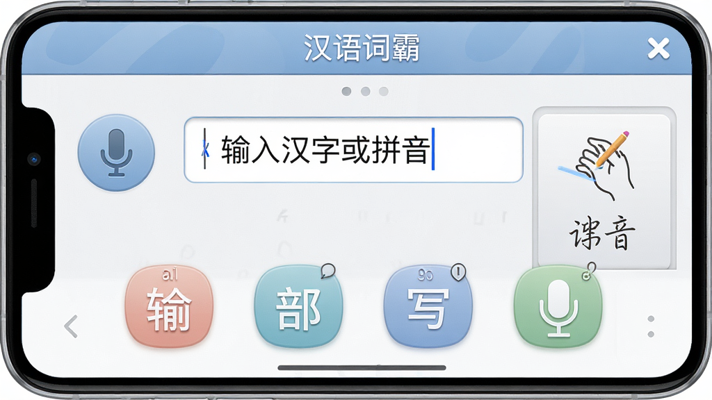 ���壺����ʰ��������ֻ��ϵ��������棬��ʾ��˷�ͼ�����д������壻���֣��м�Ϊ������·�Ϊ�������뷽ʽͼ�ꣻ�Ű棺����ͼ���������У�������ˬ��������ﻯ���ƽ��ϣ�ɫ����ͣ�ϸ�ڣ���Ļ���С�����ʰԡ����������������ʾ�����뺺�ֻ�ƴ��������Χ��ƴ�������ס���д������ͼ�ꣻ���ʣ����壬�ɾ����޶���Ԫ��