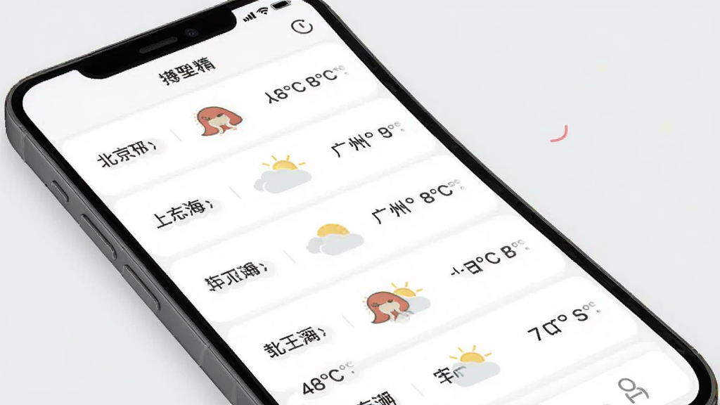 ����������֪APP�Ķ���й�������ʾ��ͼ������Ϊ�ֻ���Ļ����Ļ���г�����������ƺͶ�Ӧ������ͼ�꣬�籱�����Ϻ������ݵȣ�ÿ�������Ա����¶���ʾ������Ϊǳ��ɫ���б����ּ�࣬UI���ͳһ�������������޶���Ԫ�ء�