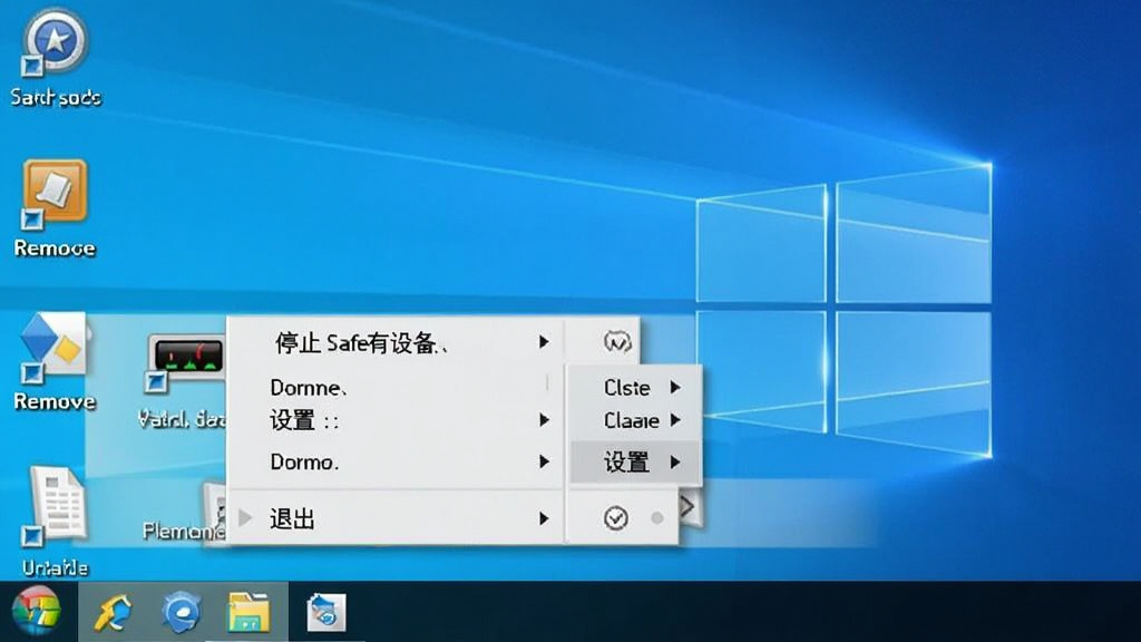 USB Safely Remove ��������ͼ���Ҽ��˵���ͼ���˵���ʾ��ֹͣ�����豸���������á������˳�����ѡ�����ΪWindows���棬����࣬ϸ�����������ʸɾ����޶���Ԫ��