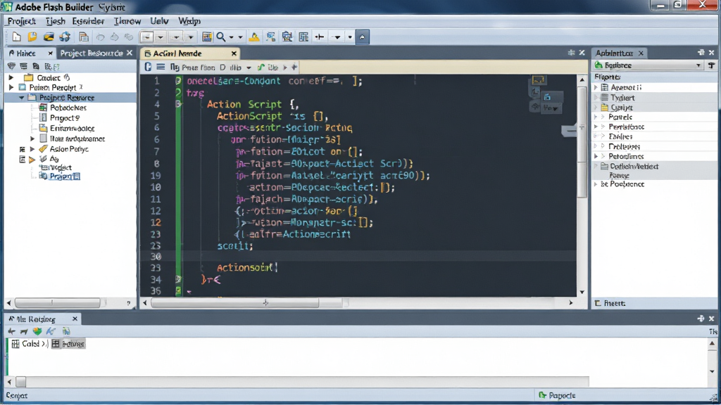 ���壺һ���ִ����������������棬��ʾAdobe Flash Builder�Ĵ���༭����������ɫ�﷨������ActionScript���롣���֣����������Ǵ���༭�����������Ŀ��Դ���������Ҳ���������壬�ײ��ǿ���̨������Ű棺������IDE���֣������к������ɼ����˵����͹�������ȫ�����дʵ�Ƽ���񣬽���ɫ��רҵ������ɫ��Ϊ����ϸ�ڷḻ�����ʣ����壬�ɾ����޶���Ԫ�أ��۽������������档