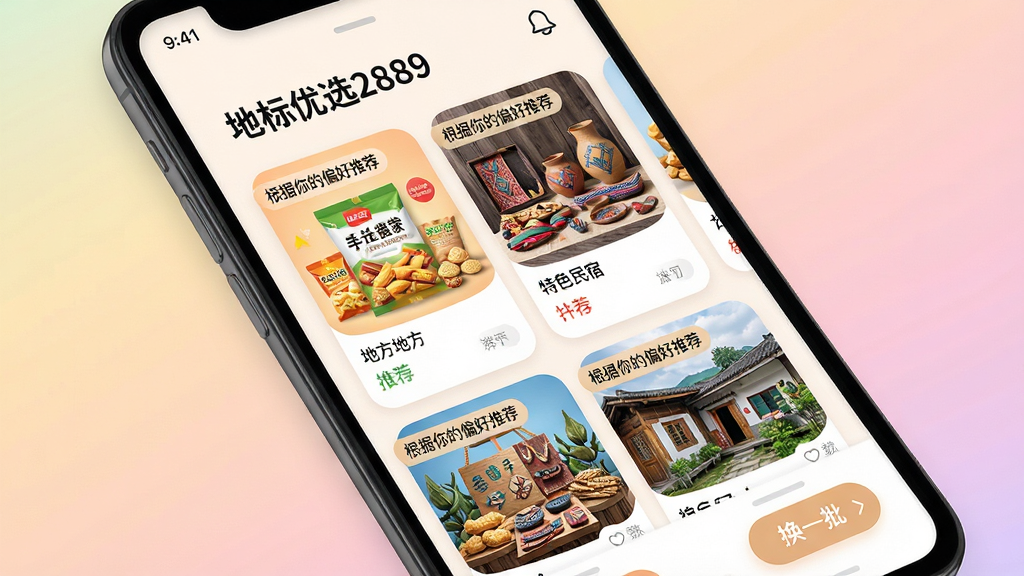 ���壺�ֻ�APP���Ƽ�ҳ���ͼ��ҳ�涥���С��ر���ѡ2889�����������·����Կ�Ƭ��ʽ���е���Ʒ�Ƽ���ÿ����Ƭ�϶���ע�ˡ��������ƫ���Ƽ����ı�ǩ�����֣��ֻ���Ļռ�ݻ������壬����Ϊ��͵Ľ���ɫ���Ű棺����UI����ִ���Բ�ǿ�Ƭ����Ϣͼ�Ĳ�ï����񣺱�ƽ�����������ϣ�ɫ�����졣ϸ�ڣ��Ƽ�����Ʒ���ǵط���ʳ���ֹ���Ʒ����ɫ���ޣ��������½��С���һ������ť�����ʣ�������Ⱦ�������޾�ݣ��ɾ����޶���Ԫ�ء�