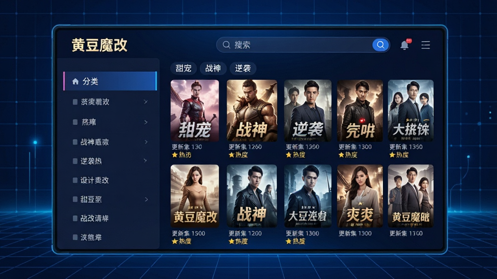 ���壺һ���޴��������Ļչʾ���ƶ�ħ�ġ�����Դ����棬��������ǩ�ڶ࣬�硰��衱����ս�񡱡�����Ϯ���ȡ����֣���Ļռ�ݻ�����Ҫλ�ã�����Ϊ����ɫ�Ƽ������Ű棺�������Ϊ�����б����Ҳ�Ϊ�缯�����ٲ����������������򡣷�񣺿Ƽ�����ʱ�ин�ϣ�ɫ�����޵������ۡ�ϸ�ڣ�ÿ���缯�����·���ʾ���¼������ȶ�ֵ�����ʣ����壬����ɾ����޶���Ԫ�ء�