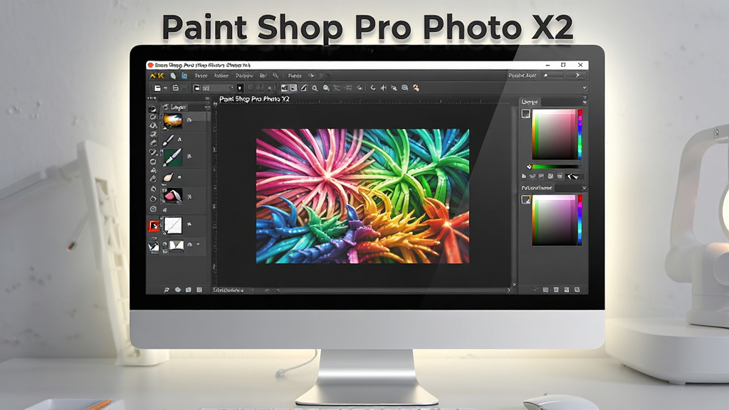 ���壺һ̨������Paint Shop Pro Photo X2������ִ����ԣ���Ļ��ʾ�ḻ�ı༭�������Ͳ�ɫ��Ƭ�����֣����Ծ��У���Ļ���������ɼ�����Χ����͵Ĺ��Σ��Ű棺���󷽣�ͻ���������棻��񣺿Ƽ��С�רҵ��������ϸ�ڣ���Ļ�пɼ�ͼ�㡢���ʡ�ɫ�ʵ�����ͼ�꣬��Ƭɫ�����ޣ����ʣ�8K�������壬�ɾ����޶���Ԫ�أ����֡�Paint Shop Pro Photo X2��λ����Ļ������