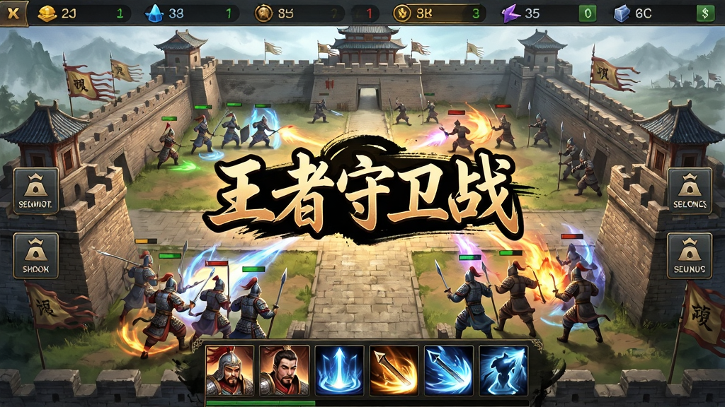 ���壺��Ϸ�����棬չʾ�ǳ���о�������ս��ȫ������������Ϊ����������ս����ϷLogo�����֣�����Ϊ��Դ�����ײ�Ϊ�佫���ܿ��������������ֲ�������������ť���Ű棺���й�ͼ��UIԪ�ضԳƷֲ����Ӿ�������ս�����롣��񣺹���ˮī��дʵ��ϣ�ɫ����������Ӱϸ�壬�������澫�¡�ϸ�ڣ���ǽשʯ����������ʿ�����׷��⣬������ЧѤ�������֡���������ս��Ϊë�����塣���ʣ�4K���壬�ɾ��޶���Ԫ�ء�