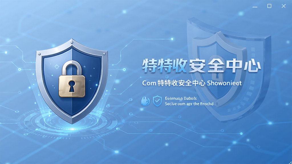 特特收安全中心界面,展示盾牌图标和加密锁图案,背景为淡蓝色,科技感线条元素,整体设计稳重专业,突出安全可靠,画质干净