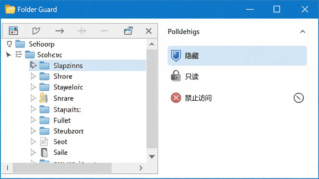 Folder Guard ����������Ԥ����չʾһ������Windows��񴰿ڣ����Ϊ�ļ�����״�б����Ҳ�ΪȨ��������壬���������ء�����ֻ����������ֹ���ʡ���ѡ�����ɫ��Ϊ��ɫ���ɫ���䣬����������ͼ�꾫�£�����ִ������ʸɾ����޶���Ԫ��
