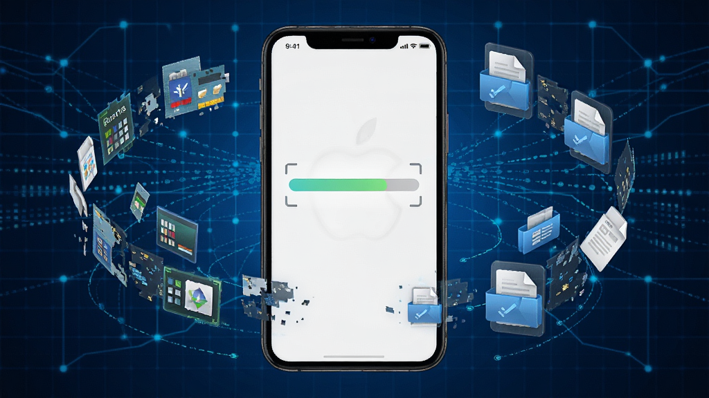 ���ƻ���ֻ��ָ��������ɨ�蹦��ʾ��ͼ����������Ϊһ��iPhone�ֻ�����Ļ��ʾɨ�����������Χ����������Ƭ���ļ�ͼ�꣬����Ϊ�Ƽ�����ɫ���񣬷��дʵ��ϸ�ڷḻ�����ʸ��壬�޶���Ԫ��