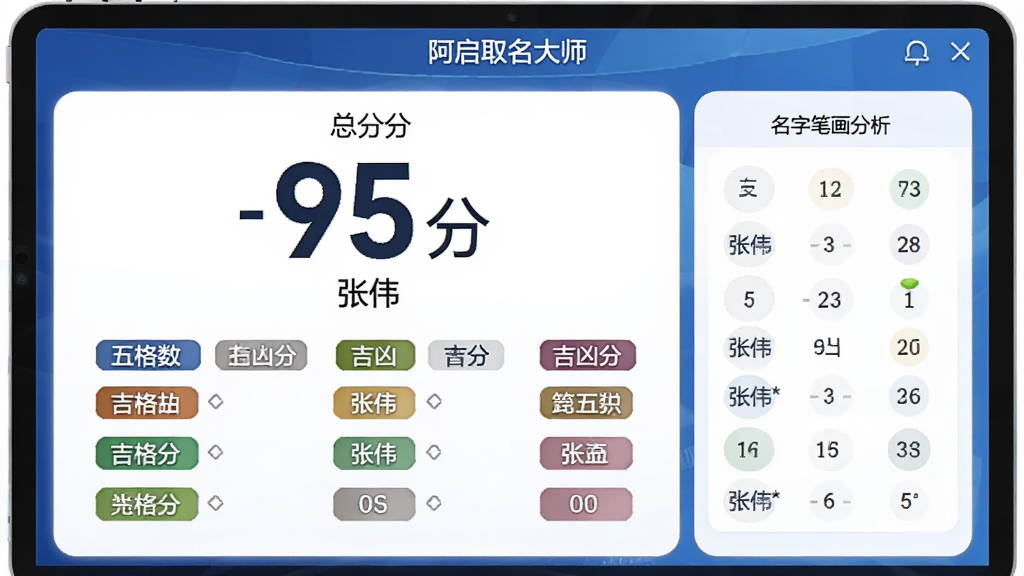 ���壺��������չʾ�������ֽ�������֣������������ʾ�ܷ֣��·������г���������ͼ��ף��Ҳ������ֱʻ��������Ű棺������Ŀ����������ò�ͬ��ɫ��ǩ���֡���񣺼������磬��ɫ��Ϊ����ϸ�ڣ���Ļ����ʾ������ȡ����ʦ��������ҳ�棬����Ϊ����ΰ�����÷�95�֡����ʣ��ɾ����࣬�޶���Ԫ�ء�