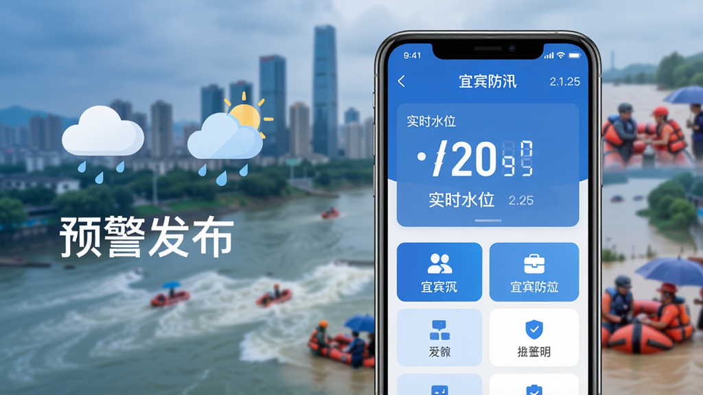 ���壺һ�������ֻ���Ļ��ʾ���˱���Ѵ��APP�����棬�������˱������ڳ���������뱼�ڵĽ�ˮ������ͼ����Ŀ�����֣��ֻ�λ�ڻ�������ƫ�ң��������������������ͼ��͡�Ԥ�����������֡��Ű棺�����������Ϸ�Ϊʵʱˮλ���֣��·�Ϊ���ܰ�ť���񡣷��дʵ���ƽ����ϣ�ɫ������ɫ�Ͱ�ɫΪ����ǿ���Ƽ����밲ȫ�С�ϸ�ڣ���Ļ����ʾ���˱���Ѵ�������͡�2.1.25���汾�ţ�ˮλ����������������ģ�������Ŀ������ճ��������ʣ�������Ⱦ���ɾ����޶���Ԫ�ء�