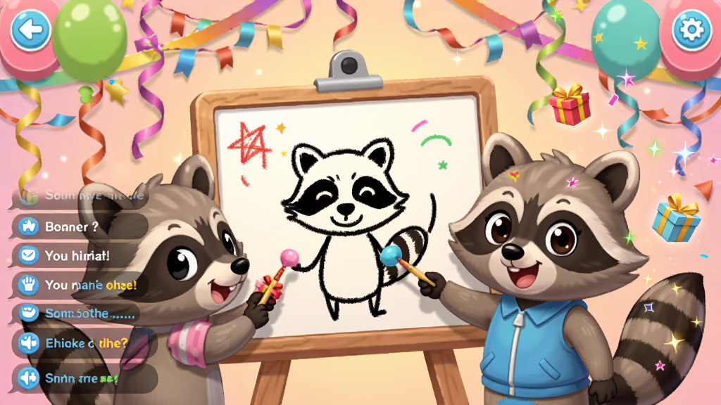 ����ɶԻ�����Ϸ���棬չʾ��ܽ�ɫ�������㻭�Ҳ£��������м�ʻ�����Χ�����쵯Ļ��������Ч������Ϊ�ɶԲʴ�װ�Σ������ÿɰ������沼�ֺ�����ɫ�����������廭�ʣ��޶���Ԫ��