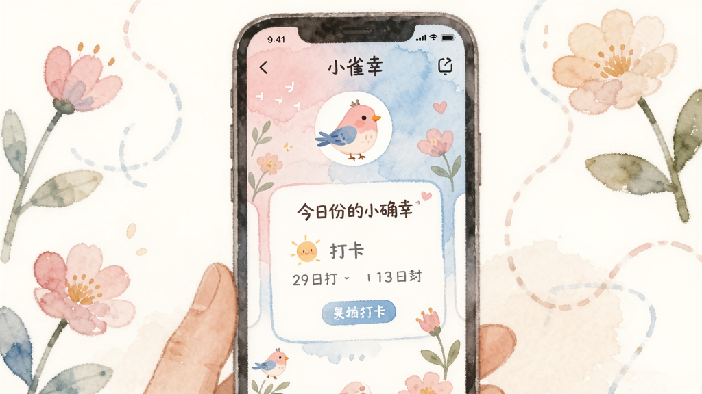 һ����ů�����Ĳ廭���ͼƬ���������ֻ���Ļ�еġ�Сȸ�ҡ�Ӧ�ý��棬��������͵ķ���ɫ��Ϊ���������ɰ���ȸ��ͼ��͵��ŵĻ���Ԫ�ء����ֲ��þ��й�ͼ������չʾ�š����շݵ�Сȷ�ҡ��򿨿�Ƭ���Ű������£��ֻ�ˮ�ʷ��ϸ�ڷḻ�����ʸɾ���ͣ��޶���Ԫ�أ����崫�ݳ���ܰ�������������ķ�Χ��