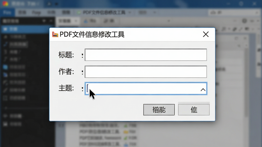 ��д��ͷչʾ��PDF�ļ���Ϣ�޸Ĺ��ߡ������Ա༭���ڣ������ڱ��������ر�ע�����⡱�������ߡ��������⡱�ֶΣ������ͣ����������У�����Ϊģ�������������棬���־۽��ڵ������ģ����дʵ������ϸ�ڳ���΢���ź����壬���ʸɾ��޶���Ԫ��