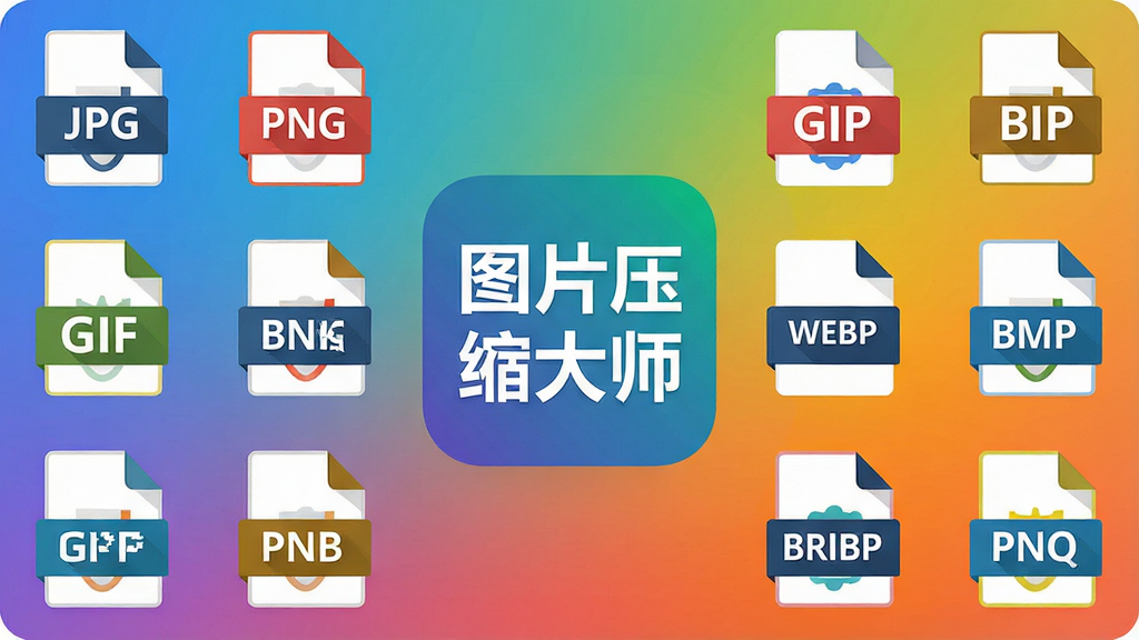 һ�ż���ͼ��չʾͼ������Ϊ��ͼƬѹ����ʦ������ͼ�꣬��Χ����JPG��PNG��GIF��BMP��WEBP�ȸ�ʽͼ�꣬����Ϊ����ɫ������ƽ����ɫ��������ͼ���������룬�ɾ��޶���Ԫ�أ����ʸ���