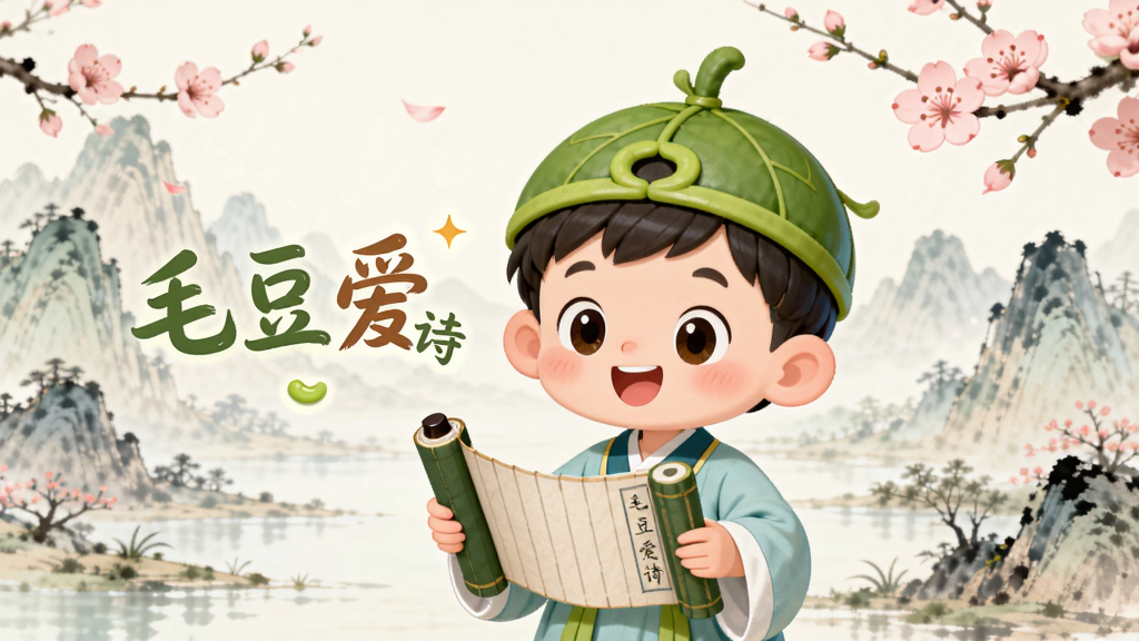 ë������ʫ��һ���ͯ��ʫѧϰӦ�ã��������һ���ɰ��Ŀ�ͨС�к��ڹŵ�ɽˮ�����Ļ����У��ֳ�������Ա�Ʈ���š�ë������ʫ�����������岼�ֲ��þ��й�ͼ�������ǵ��ŵ�ˮīɽˮ���һ����������ͯȤ��ϸ�ڰ���ë������ɫҶ��ͷ�Σ����ʸ���ɾ����޶���Ԫ��