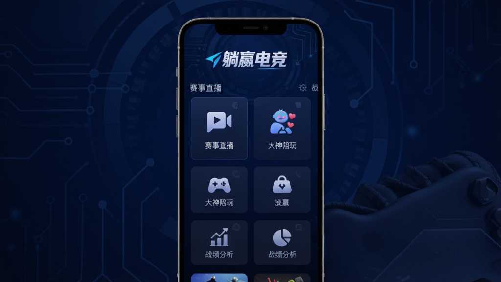ͼƬչʾ��Ӯ�羺APP�����棬�������������ֱ���������������桱����ս���������Ⱥ��Ĺ���ģ�飬��������ɫ�Ƽ��б������ֻ�����չʾ����Ļ����ʾ����Ӯ�羺��logo�빦��ͼ�꣬��������������ϸ�壬����ִ���Լ���޶���Ԫ��