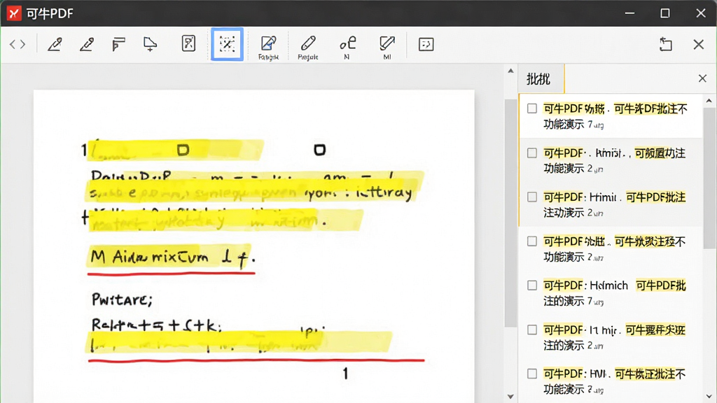 ��ţPDF��ע������ʾ��PDFҳ���л�ɫ�����ͺ�ɫ�»��߱�ע��������г���ע�б���������������ʾ������עͼ�꣬������ˬ�������������������Լ���������ơ���ţPDF�������Ͻ�