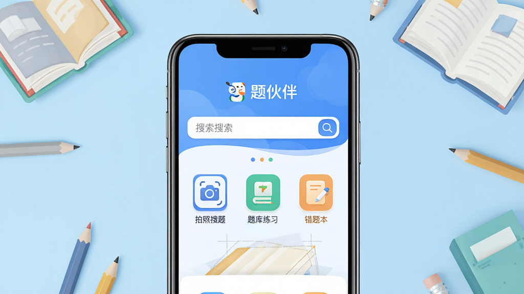 ���壺����App����չʾ���ֻ���Ļ����ʾ�������⹦��ҳ�棬���������顱Ʒ�Ʊ�ʶ�������򣻲��֣��ֻ����У�����Ϊǳ��ɫ���䣬��Χ��׺�鱾��Ǧ�ʵ�ѧϰԪ�أ��Ű棺�������������ܰ�ť�������򣬶����С����顱����������ִ���ƽ����ƣ�ɫ�����죻ϸ�ڣ���Ļ�пɼ����������⡱�������ϰ�������Ȿ����ͼ�꣬����ɾ����ࣻ���ʣ�������Ⱦ���ɾ��޶���Ԫ�ء�