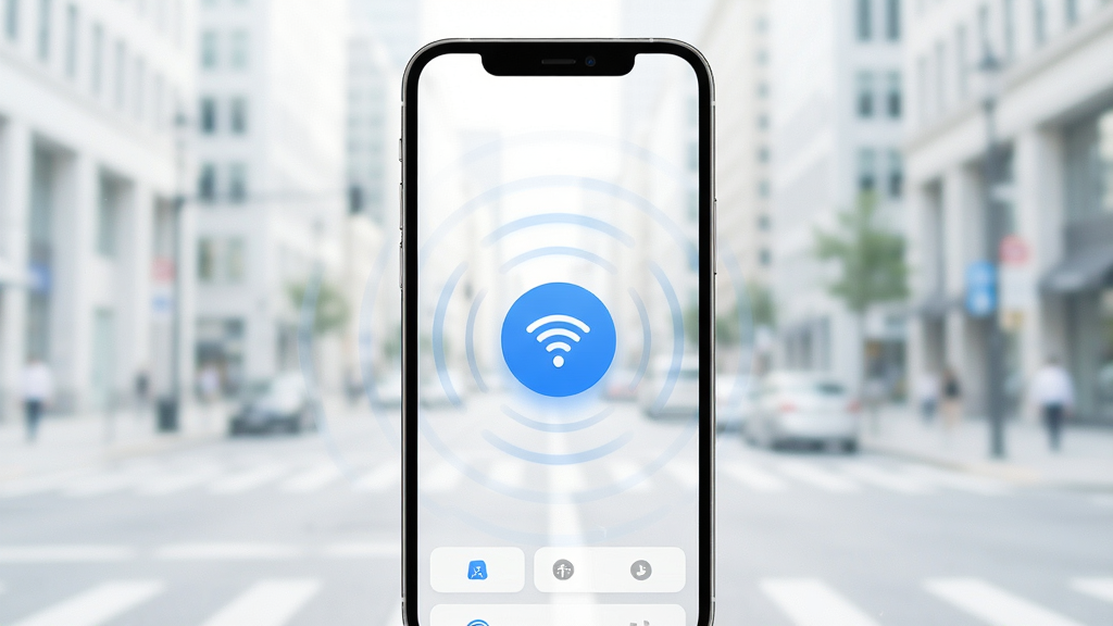һ�������ֻ���Ļ��ʾ����WiFi����Ӧ�������棬�������ִ���������һ����Ŀ����ɫ���Ӱ�ť����Χ������΢����WiFi�źŲ��ƣ�����Ϊ�ɾ������ĳ��н־��黯�����������¿Ƽ���ʮ�㣬���ʸ��壬�ɾ��޶���Ԫ�ء�