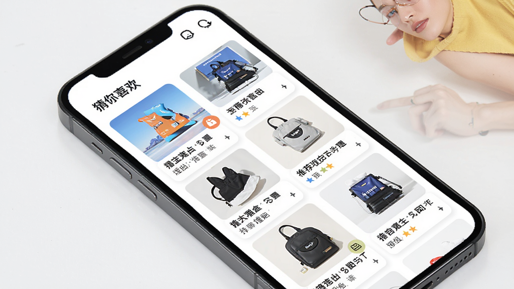 �����̳������Ƽ�����ͼ������Ϊ�ֻ���Ļչʾ������ϲ������Ʒ�б��������ٲ���ʽ���У��Ű���Ȼ���������ʱ�л��ã�ϸ�ڰ�����Ʒ����ͼ���Ƽ����ɱ�ǩ�����������ɾ����޶���Ԫ��