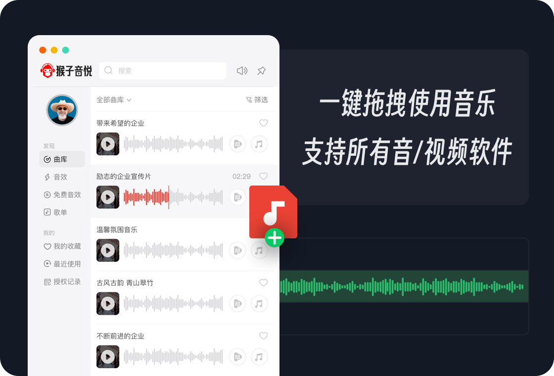 猴子音悦 正版授权 商用音乐素材库 大全 介绍
