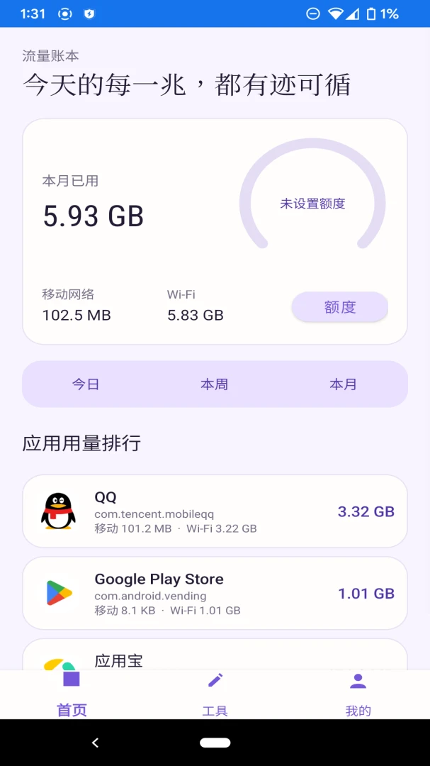 星汐流量助手1.1.0 流量监控管理 星汐流量助手1.1.0 流量监控管理