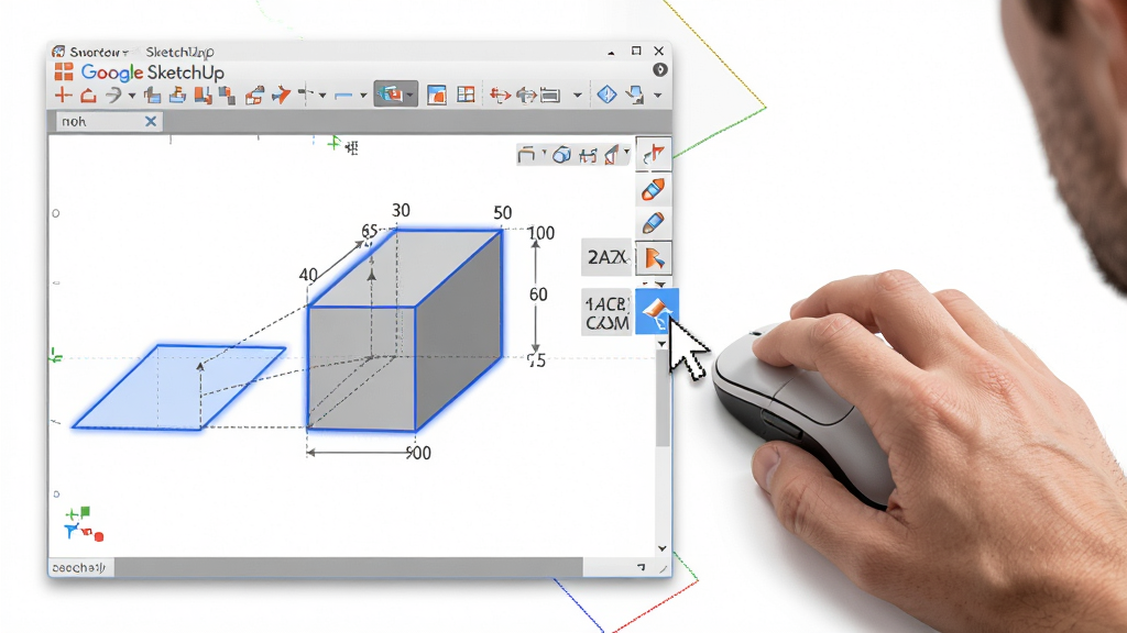 ���壺һλ���ʦ��������ʹ��������Google SketchUp�������棬��������ʾһ�����ڱ�������������������壬�Ӷ�ά�����𽥱����ά�����塣���֣��������Ϊ�����������棬�Ҳ�Ϊ���ʦ�ֲ���д�������ͣ����������ͼ���ϡ��Ű棺���洰�����ֲ������γɻ�����ϵ�����߾۽���������̡���񣺱�ƽ����дʵ��ϣ�����������ɫ�����졣ϸ�ڣ�����������������ɫ������Ե�ͳߴ綯̬��ֵ��ʾ�����ָ��Ϊ��ͷ��״���ֲ�������Ȼ�����ʣ����壬ϸ�������������ɾ����޶���Ԫ�ء�