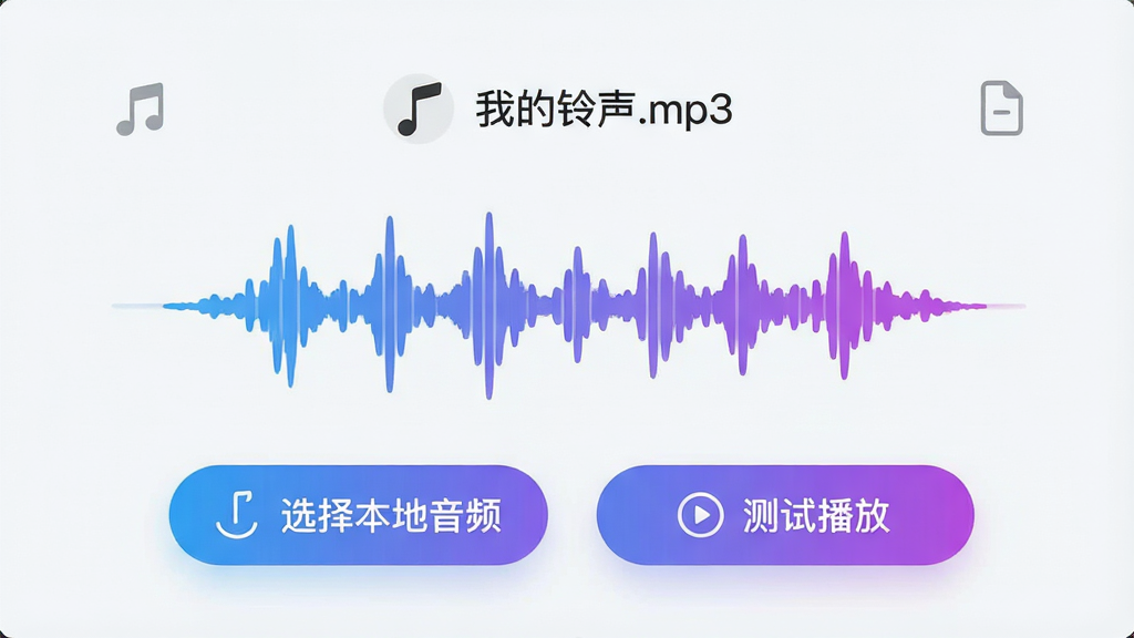 ���壺������ӵ��������ý��棬չʾһ�����ַ������ļ������ҵ�����.mp3�������֣���������Ϊ���ֲ���ͼ���·��С�ѡ�񱾵���Ƶ���͡����Բ��š���ť���Ű棺����ͼɫ�ʽ��䣬��ťԲ�󣻷���ִ���Լ��ǳɫ������ϸ�ڣ�����ͼ������ɫ���䣬��ť����ͼ�꣬����ɾ������ʣ����壬�޶���Ԫ�ء�