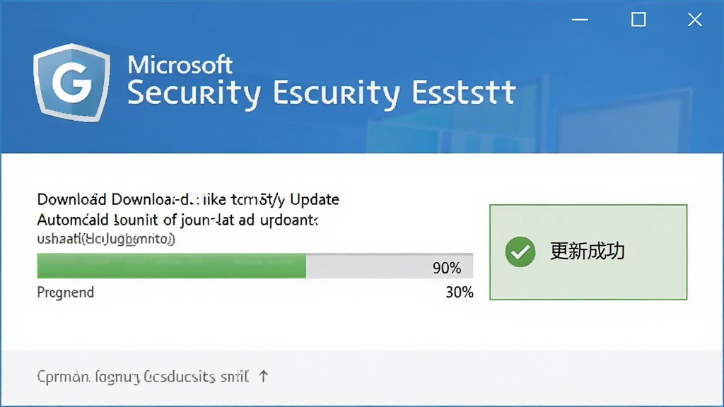 һ������ϵͳ���½���ͼ��Microsoft Security Essentials�����Զ����ز�������£���������ʾ�ٷֱȣ��Ա��С����³ɹ�������ʾ����ɫ��ɫ�������ʸɾ����޶���Ԫ��