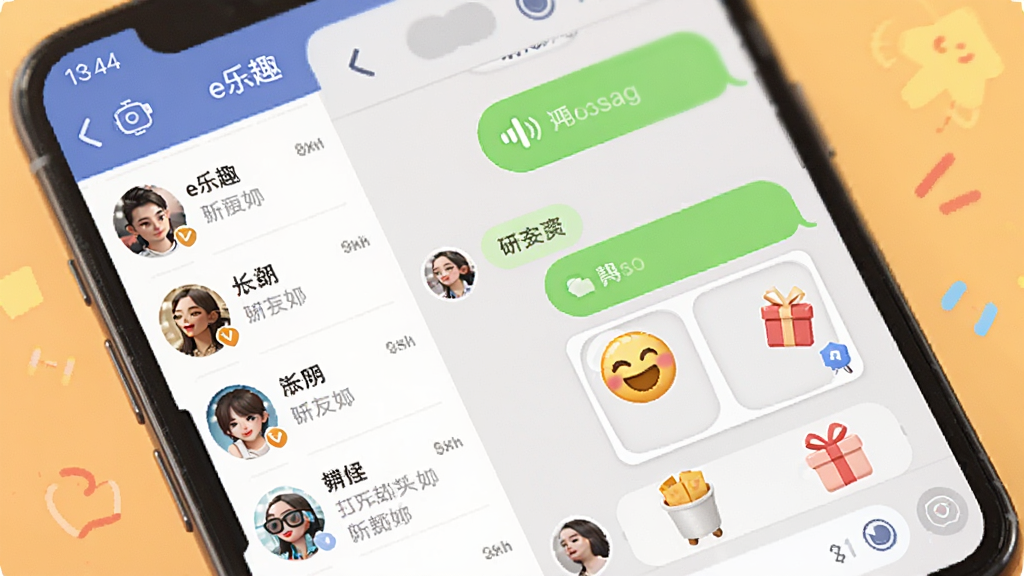 一幅展示手机聊天界面的图片,屏幕上显示