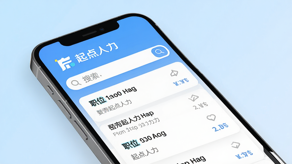 �������app������չʾ���ֻ���Ļ����ʾ������ְλ�б���������������Ϊǳ��ɫ���䣬���岼�ּ���ִ�����ƽ����Ʒ��ϸ��ͻ�������������Logo������ɾ��޶���Ԫ�أ����廭��