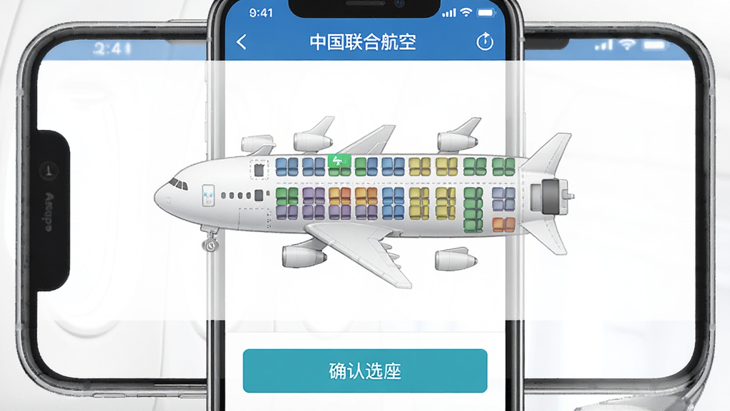 չʾ���й����Ϻ��ա�App��ѡ��ҳ�棬��Ļ�����Ƿɻ���λ����ͼ����ͬ��ɫ��ע��ѡ�벻��ѡ��λ���·��С�ȷ��ѡ������ť���������������ɫ�����죬���дʵ��ϸ�ڵ�λ�����ʸɾ�