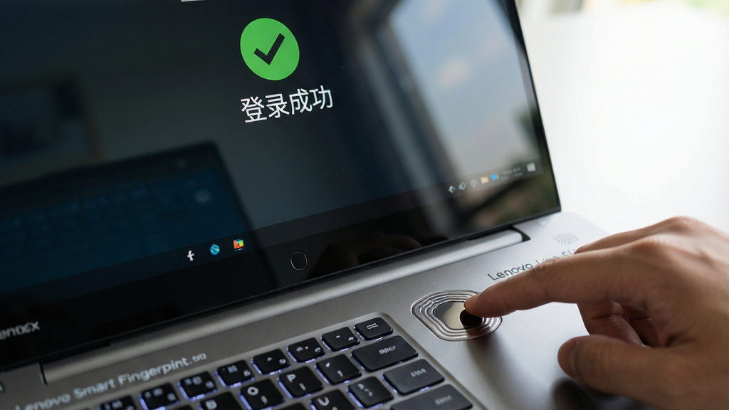 ����Ϊ��Lenovo Smart Fingerprint������������ʼǱ��ϵ�ʹ�ó�������ָ��ѹ�ڱʼǱ����½ǵ�ָ��ʶ��������Ļ����ʾ����¼�ɹ�������ɫ�Թ�������Ϊ�ʼǱ���Ļ��д����ָ������ƽ�ӽǶȣ��Ű��࣬���дʵ��ϸ�ڰ������̱��⡢��Ļ���⡢ָ�ƴ����������ʸУ����������������ɾ��޶���Ԫ��