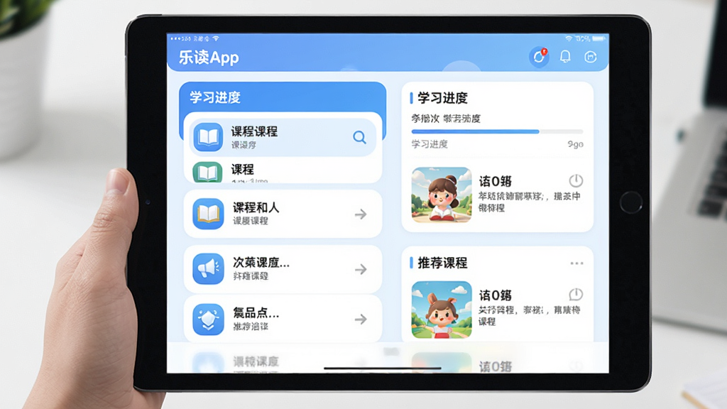 һ��չʾ�ֶ�App��ƽ����������е��������ͼ����������γ��б���ѧϰ���ȡ��Ƽ��γ̵�ģ�飬��������������������ɫ�Ͱ�ɫΪ��ɫ�������沼�ּ�࣬ͼ��Բ�󣬻����������ɾ��޶���Ԫ��