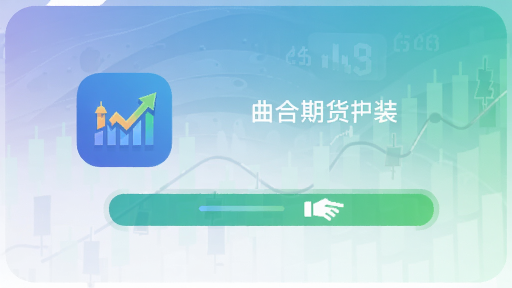 曲合期货手机安装界面示意图,展示应用图标与安装进度条,背景为渐变色,风格简洁现代,画质干净