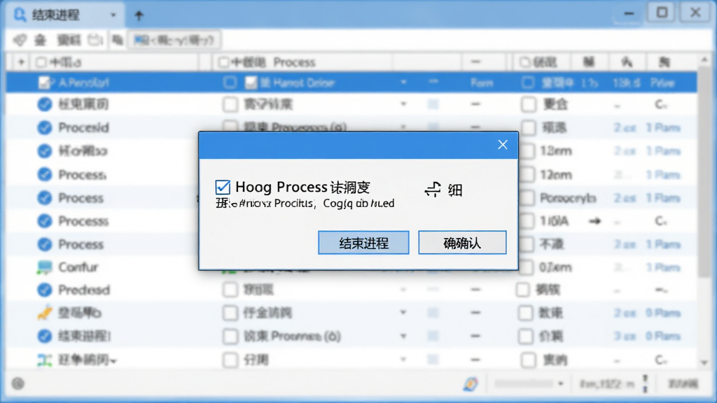 显示用户选中多个进程后点击