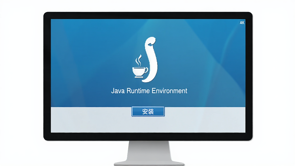 һ�ŵ�����Ļ��������ʾJava Runtime Environment���������棬�����Ǽ��ĿƼ������䣬��Ļ�·��������ġ���װ����ť�����岼�־��У��Ű�ɾ�������ƽ����ϸ�ڰ���Java��ʶ�Ŀ��ȱ�ͼ�꣬����4K�������ɾ��޶���Ԫ��