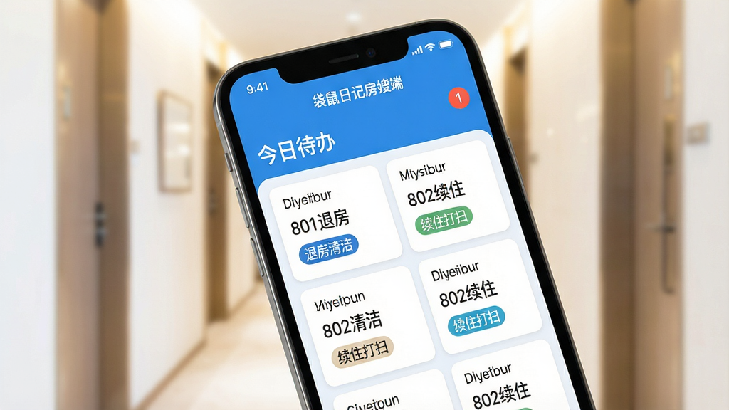 һ�������ֻ���Ļ��д����Ļ��������ʾ�������ռǷ�ɩ�ˡ�APP�Ľ��������б����棬����������ˬ��������Ϊ��ɫ����������ʾ�����մ��족�����ֽǱ꣬�·�����������ķ���ſ�Ƭ����Ƭ�ϱ�ע�ˡ��˷���ࡱ������ס��ɨ����״̬��ǩ������Ϊ�ֻ���APP���棬���ֲ������Ĺ�ͼ���ֻ���΢��б������Ϊ�黯�������Ƶ����Ȼ������Ű�ע�ؽ�����Ϣ�������ɶ������Ϊ�ִ���ƽ��UIչʾͼ��ϸ�����������Ƭ�ϵľ��������硰801�˷�������802��ס�������ʸ��壬�ɾ��޶���Ԫ�ء�