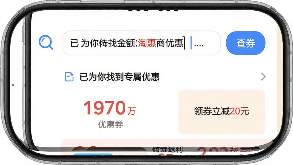 ���壺��ʡǮApp���������棬�������ճ����Ʒ���ӣ��·���ʾ�Ż�ȯ����Ԥ�Ʒ��������֣��ֻ�����Ŵ�չʾ������зŴ�ͼ�꣬�Ҳ���ʾ����ȯ����ť���Ű棺��Ϣ�㼶�������Ż�ȯ����ú�ɫ����ͻ�������дʵ��UI��ϣ���������������ϸ�ڣ�������ʾ����Ϊ���ҵ�ר���Żݡ�������ע����ȯ����20Ԫ�������ʸɾ��޶���Ԫ�ء�