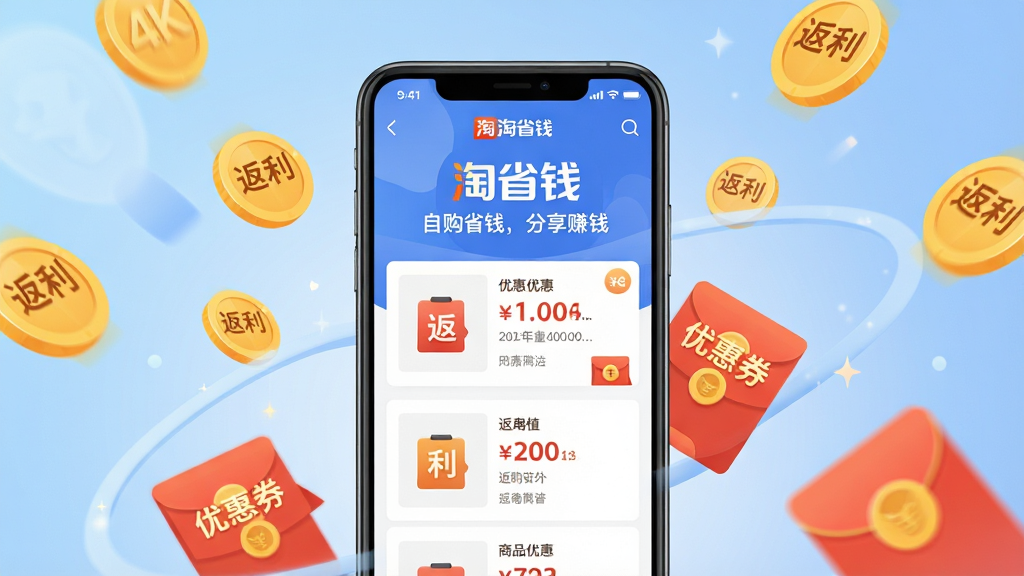 ���壺�ֻ���Ļչʾ����ʡǮ��App���棬������ʾ��Ʒ�Ż�ȯ�ͷ��������֣��ֻ�λ�ڻ������룬��Χ���ƽ������Ԫ�أ�����Ϊ��͵Ľ�����ɫ���Ű棺��������չʾ����ʡǮ��Ʒ�Ʊ�ʶ�롰�Թ�ʡǮ������׬Ǯ���������ִ���ƽ���廭���ɫ���������á�ϸ�ڣ�������С�������������������С��Ż�ȯ������������ɾ��޶���Ԫ�ء����ʣ�4K���壬ϸ���ʸУ��ɾ�������