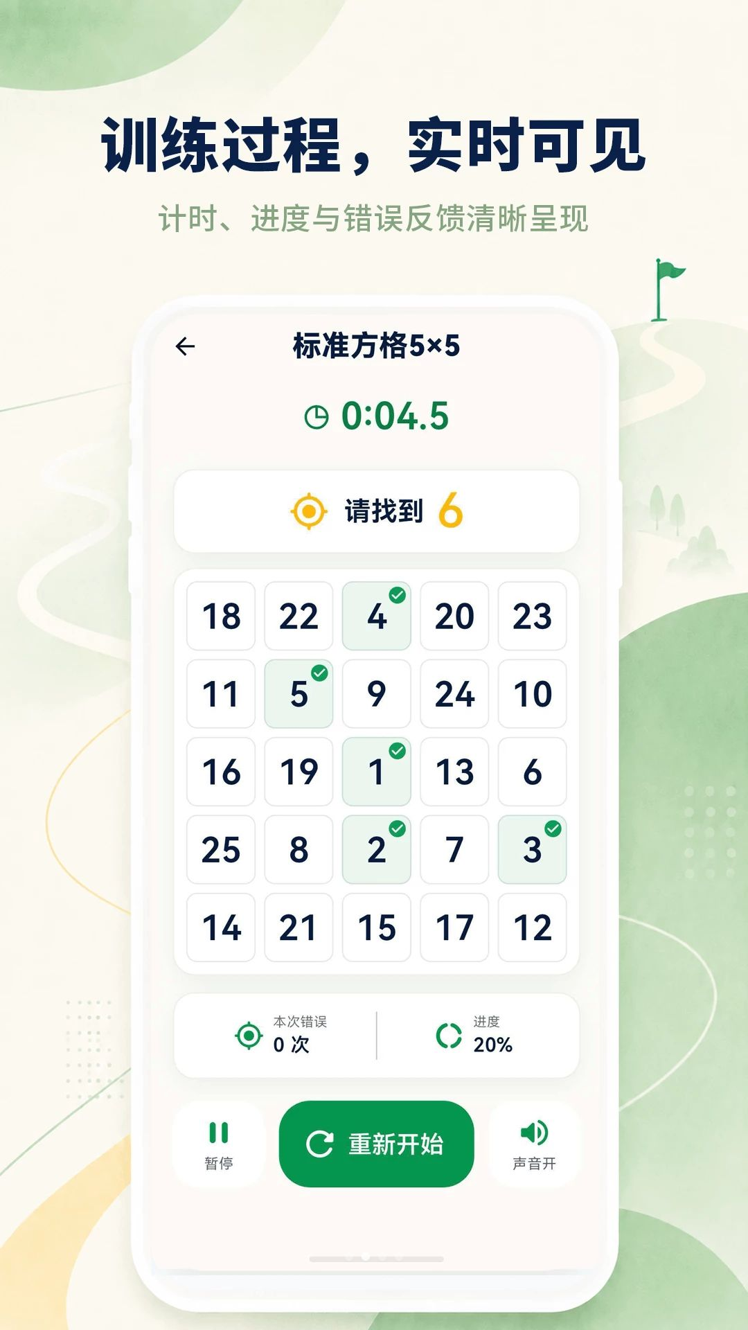 舒尔特方格训练1.5.4 专注力训练