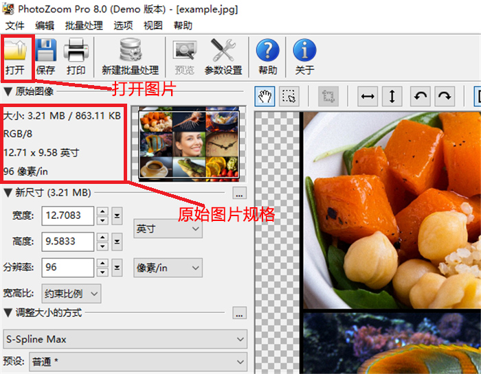 PhotoZoom Pro 操作界面 截图