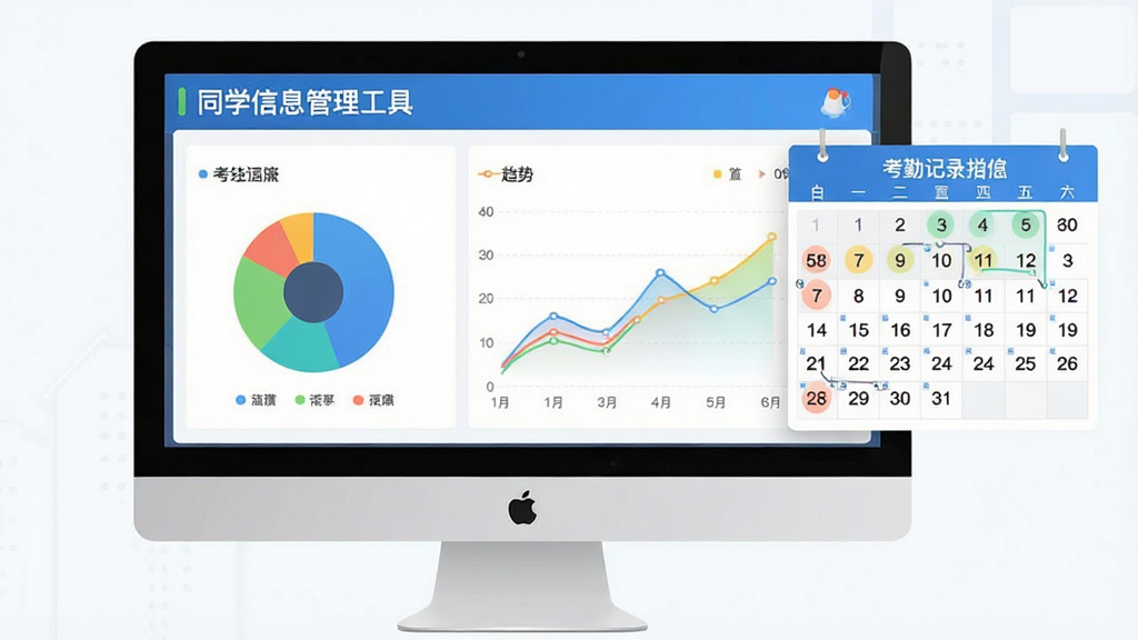 数据图表风格展示图,电脑屏幕显示