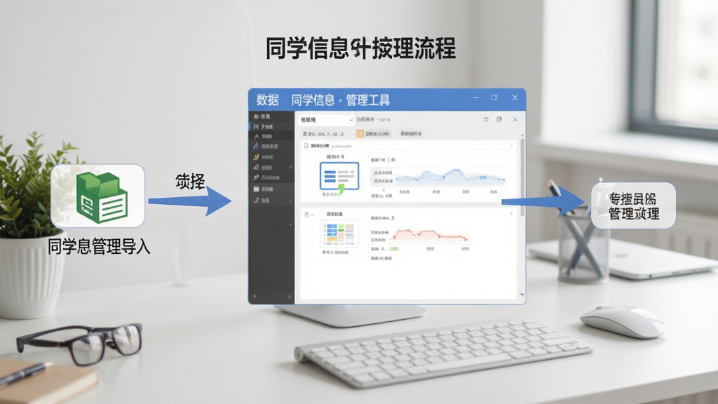 操作流程图风格,展示数据从Excel表格导入